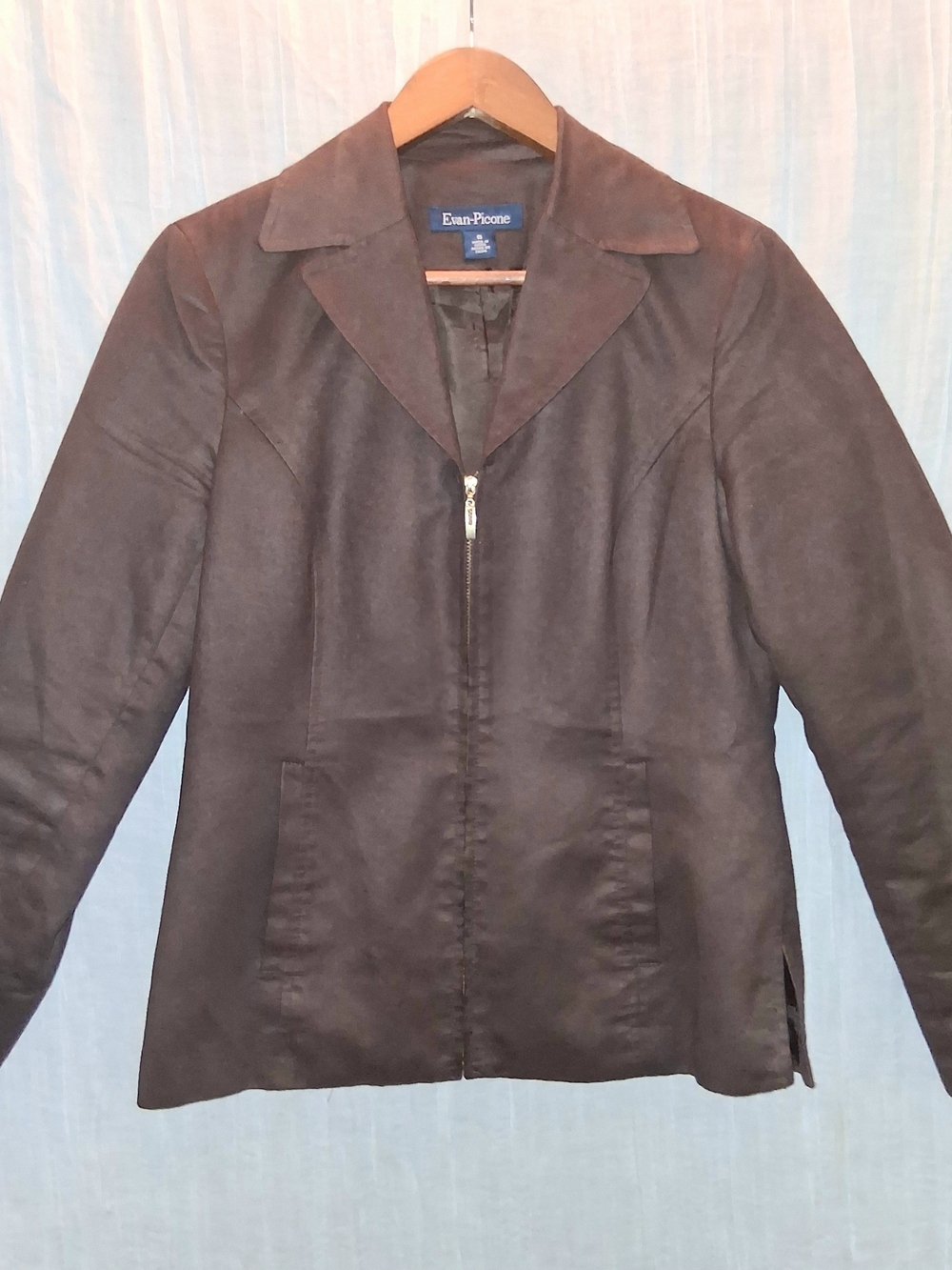 Evan Picone Dark Brown Zip-Front Jacket